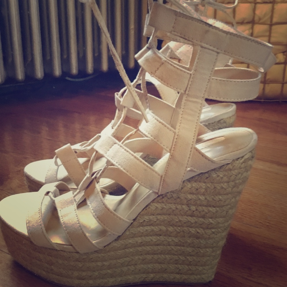 Lace up wedges